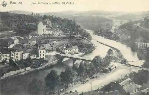 Postcard Belgium Bouillon pont de France et chateau des Moines
