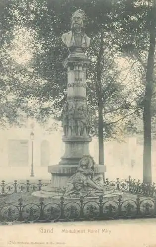 Postcard Belgium Gand le monument Karel Miry