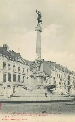 Postcard Belgium Gand le monument Comte Charles de Kerchove de Denterghem
