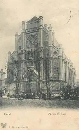 Postcard Belgium Gand eglise Sainte- Anne