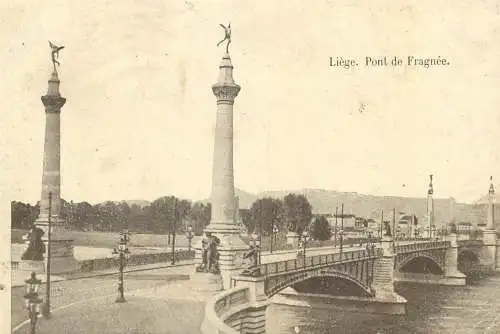 Postcard Belgium Liege pont de Fragnee