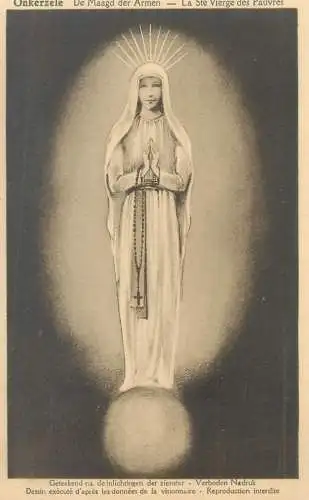 Postcard Belgium Onkerzele de Maagd der Armen religious scene
