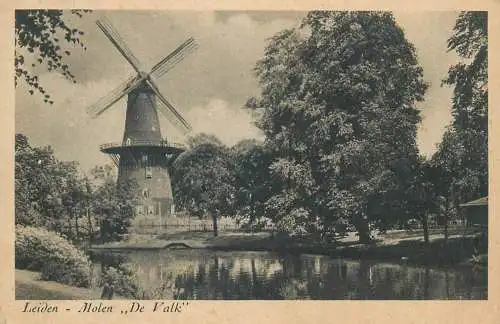 Postcard Leiden Netherlands Molen De Valk