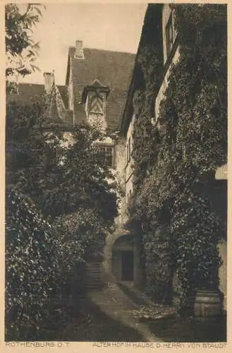 Postcard Germany Rothenburg Alter Hof im Hause