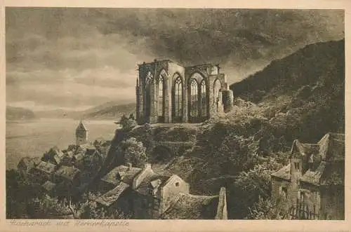 Postcard Germany Bacharach mit Wernerkapelle