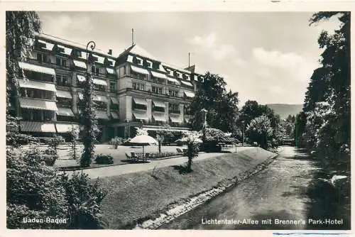 Postcard Germany Baden Baden Lichtentaler Allee mit Brenner's Park Hotel