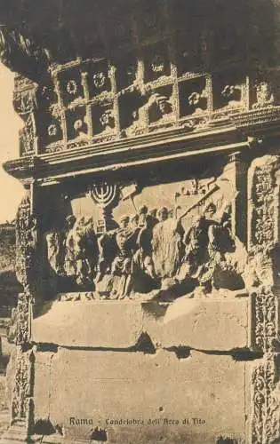 Postcard Italy Rome Candelabra dell Arca di TIto