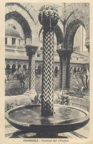 Postcard Italy Monreale fontana del chiostro