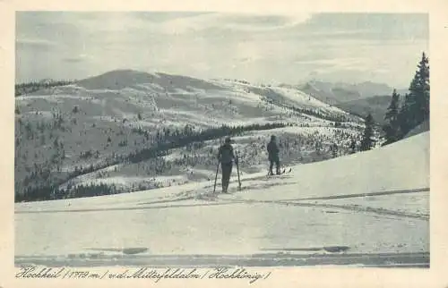 Postcard Austria Salzburg Hochkeil ski slope and mountain