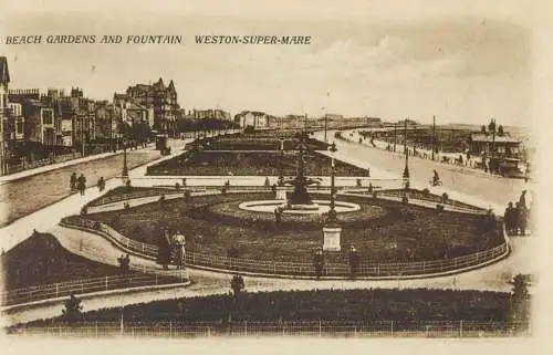 England Weston-super-Mare - Beach Gardens & fountain