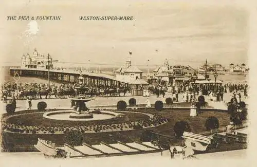 England Weston-super-Mare - the pier & fountain