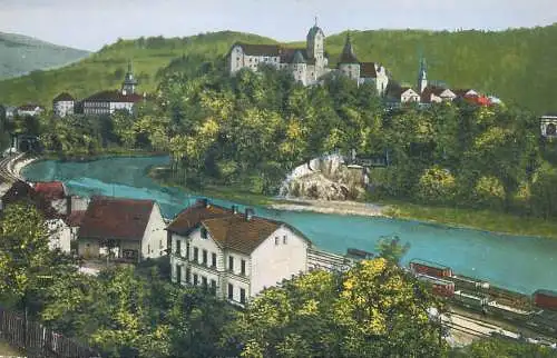 Czech Republic Elbogen Schloss und Bahnhof