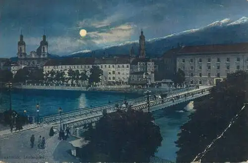 Austria Innsbruck Innbrucke nocturnal view