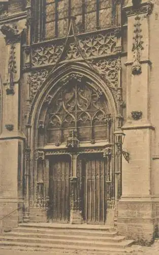 Mezieres church gate entrance detail view