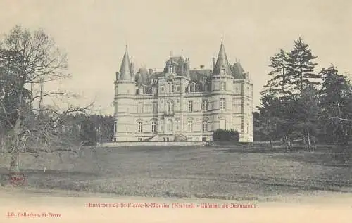 Postcard France environs de St-Pierre le Moutier Nievre chateau de Beaumont