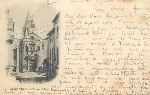 Postcard France Bourg Saint-Andeol eglise