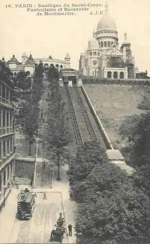 Postcard France Paris  Sacré Coeur funiculaire et reservoir