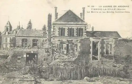 Postcard France la guerre en Argonne Vienne la ville Marne