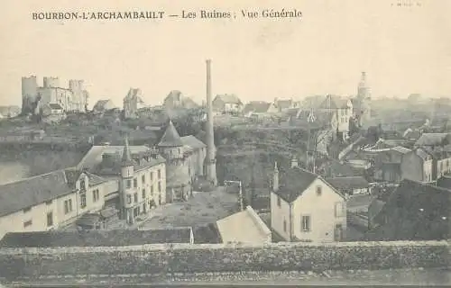 Postcard France Bourbon l'Archambault les ruines