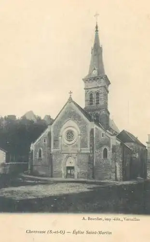 Postcard France Chevreuse eglise Saint Martin