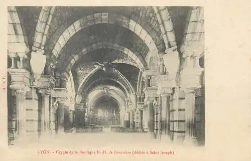 Postcard France Lyon crypte de la Basilique N D