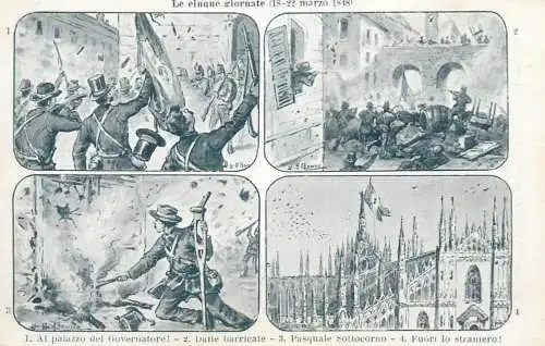 Cartolina postale italiana Lanciano - R. Carabba - Editore 1900 La cinque giornate (18-22 marzo 1848)
