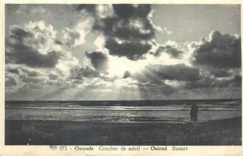 Belgium Oostende sunset view