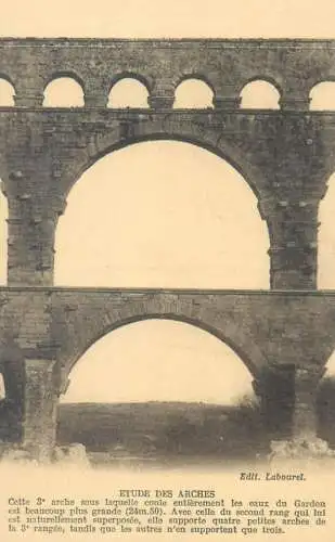 France Nimes Aqueduc Etude des Arches detail