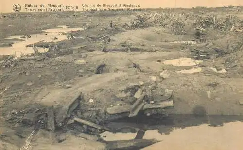 Ruins at Newport - 1914-1918 road from Newport to Westend