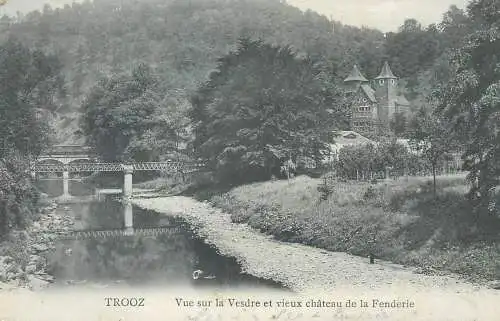 Belgium Trooz vue sur la Vesdre & vieux chateau de la Fendrie