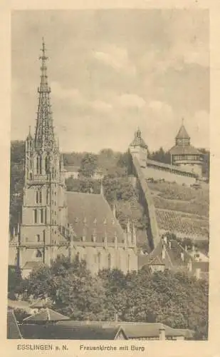 Germany Esslingen am Neckar Frauenkirche mit Burg