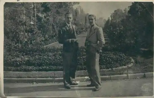 Social History 1931 Bucuresti elegant gentleman outdoor park scenery photo