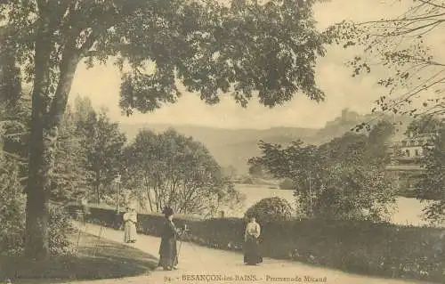 Postcard France Besancon les Bains Promenade Micaud\