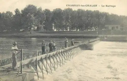 Postcard France Charnay-les-Chalon le barrage