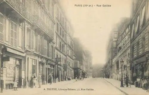 Postcard France Paris rue Galilee