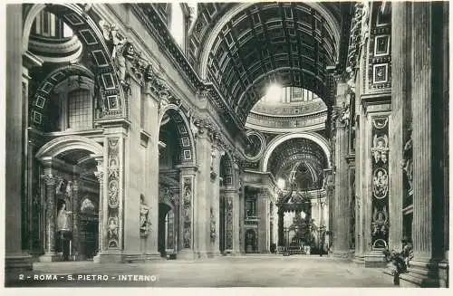 Italia Roma (Rome) cartolina postale vera fotografia E. Verdesi 1930`s San Pietro