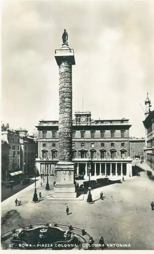 Italia Roma (Rome) cartolina postale vera fotografia E. Verdesi 1930`s Piazza Colonna