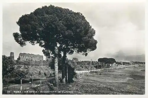 Italia Roma (Rome) cartolina postale vera fotografia E. Verdesi 1930`s Via Appia