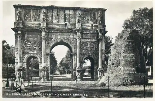 Italia Roma (Rome) cartolina postale vera fotografia E. Verdesi 1930`s Arco di Constantino