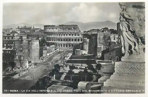 Italia Roma (Rome) cartolina postale vera fotografia E. Verdesi 1930`s Colosseum