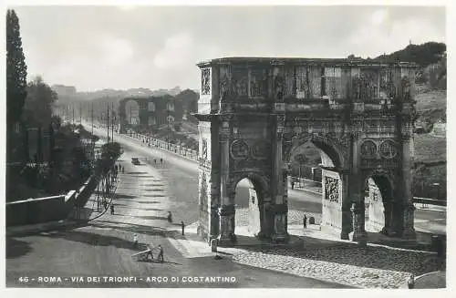 Italia Roma (Rome) cartolina postale vera fotografia E. Verdesi 1930`s arco di Constantino