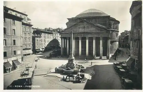 Italia Roma (Rome) cartolina postale vera fotografia E. Verdesi 1930`s Pantheon