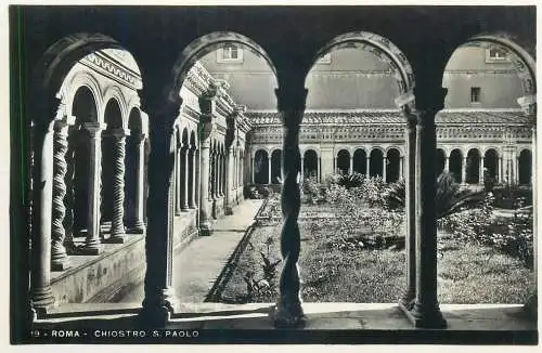 Italia Roma (Rome) cartolina postale vera fotografia E. Verdesi 1930`s chiostro S. Paolo