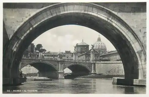 Italia Roma (Rome) cartolina postale vera fotografia E. Verdesi 1930`s Il Tevere