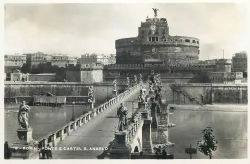 Italia Roma (Rome) cartolina postale vera fotografia E. Verdesi 1930`s Castel S. Angelo