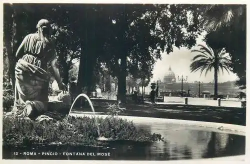 Italia Roma (Rome) cartolina postale vera fotografia E. Verdesi 1930`s Fontana del Mose