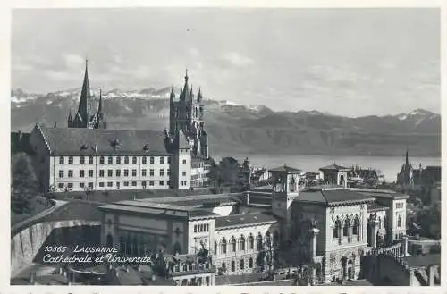 Postcard Switzerland Lausanne cathedrale et Universite