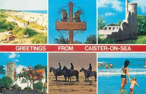 Postcard United Kingdom England greetings from Caister-on sea