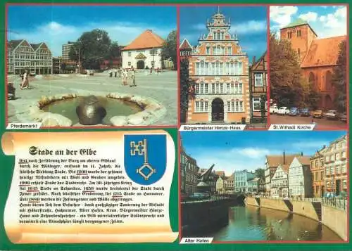 Postcard Germany Stade an der Elbe multi view