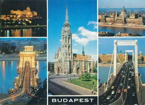 Postcard Hungary Budapest multi view
